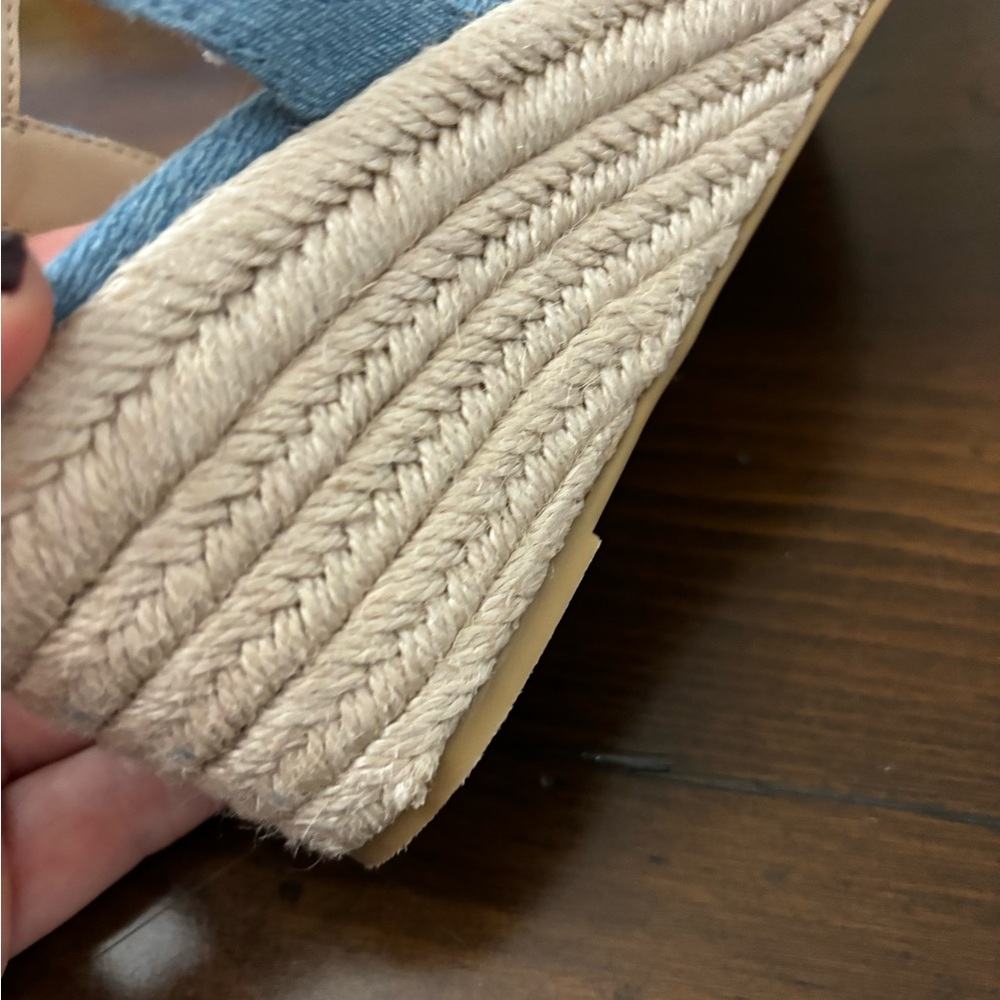 Stuart Weitzman Denim Blue Espadrille Wedges - Picture 7 of 10